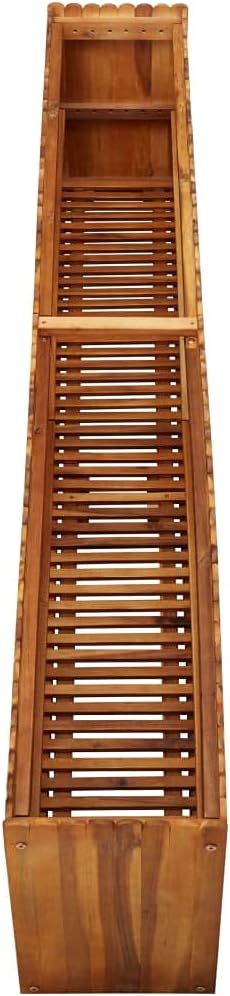 Large 78.7 x 78.7 x 19.7 in Raised Garden Bed Solid Acacia Wood Planter Box for Patio Terrace &amp Backyard Rustic Elevated Flower Vegetable Planter Outdoor Use