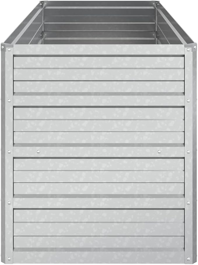 Raised Garden Bed 39.4x15.7x17.7 Galvanized Steel Silver Outdoor Planter Raised Flower Bed Vegetable Garden Bed Elevated Planter Box for Patio Yard and Garden