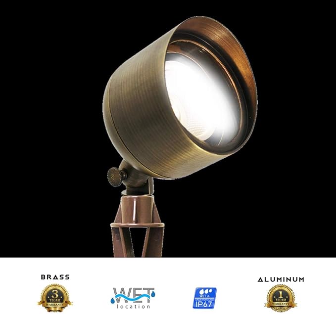 Westgate Lighting LED Landscape Spot Lights - Brass Construction - PAR36 Not Included - Antique Bronze Finish - Well Lights