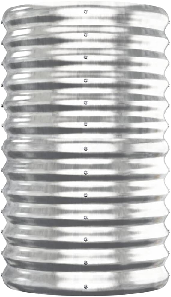 SKM Garden Raised Bed Silver Powder-Coated Steel Large DurableSilver (Weight 18.94KG)