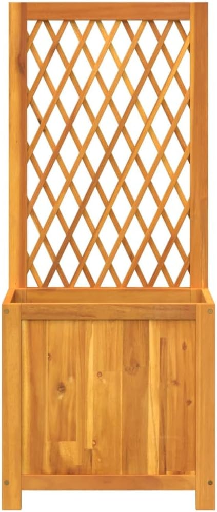 Planter with Trellis Patio planters Standing Planter Raised Flower Bed Gardening Box Suitable for Courtyard Orchard Corridor Nursery 21.7x11.6x52 Solid Wood Acacia