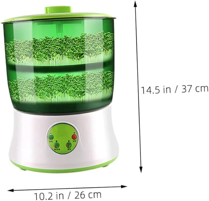 110v Microcomputer-Controlled Dual Sprouting Machine for Home Use Automatic Hydroponic Bean and Maker Temperature Control and Circulation System