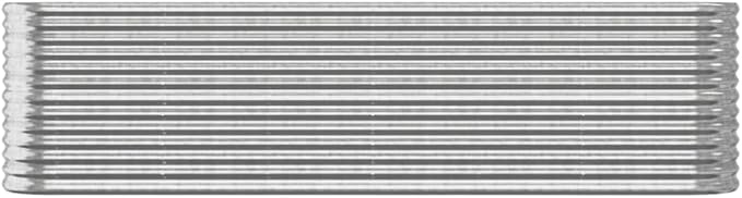 Garden Raised PlanterGarden BedGalvanized Raised Garden BedPlanter Raised bedsGalvanized PlanterBed Powder-Coated Steel 102.4x15.7x26.8 Silver