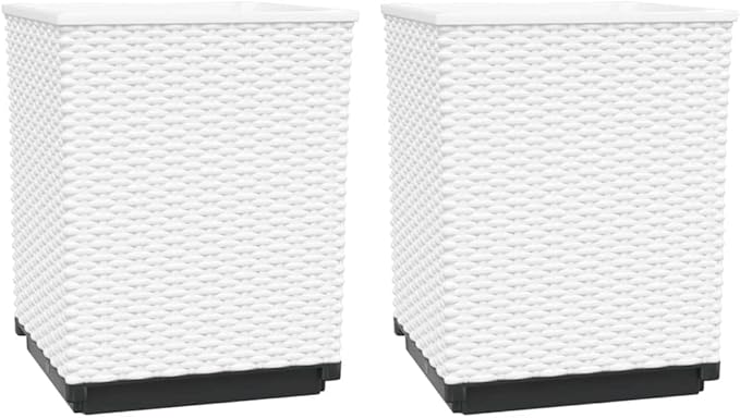 Planters 2 pcs PlanterGarden BedGalvanized Raised Garden BedPlanter Raised bedsGalvanized PlanterWhite 11.8x11.8x14.6 Polypropylene