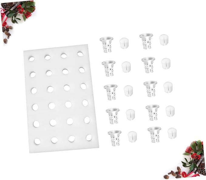 BESPORTBLE 1set Soil Hydroponic Planting Tray Set Cylinder Sponge Cups Floating Gardening System for Greenhouse Vegetable Cultivation Includes Planting Baskets and Sponge Tray