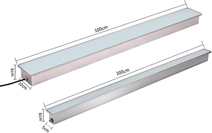 Outdoor Buried Lights - Ground LED Landscape Lights IP67 Waterproof Recessed Floor Spotlight DC 24V Long Strip Recessed Wall LampGreen 12W100*5 * 6cm
