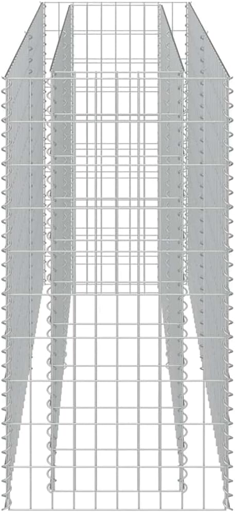 Gabion Raised Garden Bed Silver Galvanized Steel 70.9x19.7x39.4 inches Rectangular Outdoor Planter Box Weather-Resistant for Flowers Herbs Vegetables