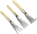 3 Pieces Mini Garden Tool SetStainless Steel Garden Hand TrowelWeeding Shovel Trowel and Rake Labor-Saving Hand Shovels for Digging Transplanting Planting Weeding Remover Tool