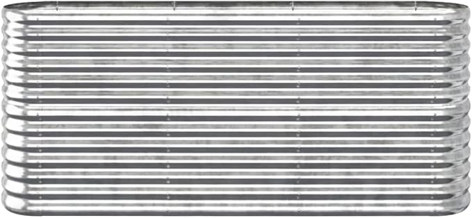 SKM Garden Raised Bed Powder-Coated Steel 59.8x15.7x26.8 Silver (9.16 KG/20.152 LBS)