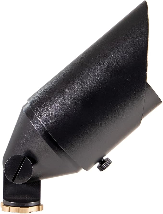 VOLT Top Dog Scotty 12V Cast Brass Outdoor Spotlight (Black) with 5W 2700K Warm White 400 Lumen MR16 LED Bulb for Low Voltage Landscape Lighting of Yard Lawn Garden Patio Trees &amp House