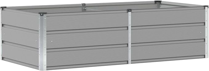 Steel Raised Garden Bed for Gardening Metal Planter Box for Vegetables Fruits Flowers 62.99 x 31.50 x 17.72 in Light Gray-641