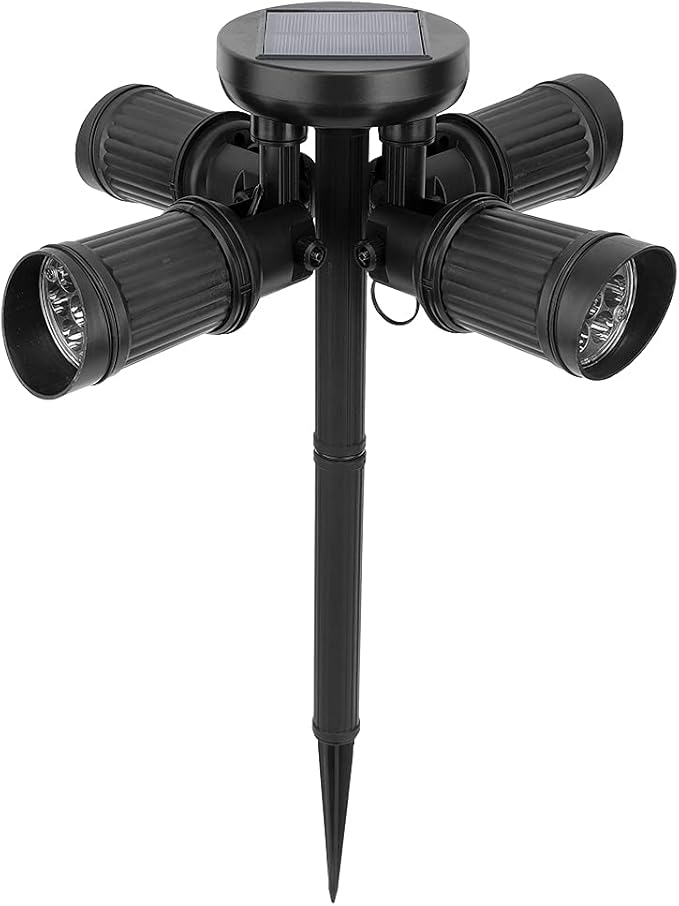 Solar Lawn Lights LED Spotlight Outdoor Landscape Lighting with 28 LED Beads Adjustable Light Heads for Yard Garden Patio IP65 Water Solar Powered Lights wi
