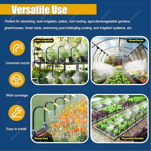 Automatic Drip Irrigation Kit for Garden 30m/98ft Watering System with Timer Quick Connectors &amp 360° Copper Nozzles for Plants Lawn &amp Patio Care