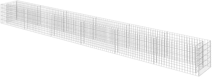 Gabion Raised Garden Bed Silver Galvanized Steel Planter Box 21.3x19.7x19.7 inch Heavy Duty Outdoor Plant Container for Flowers &amp Vegetables