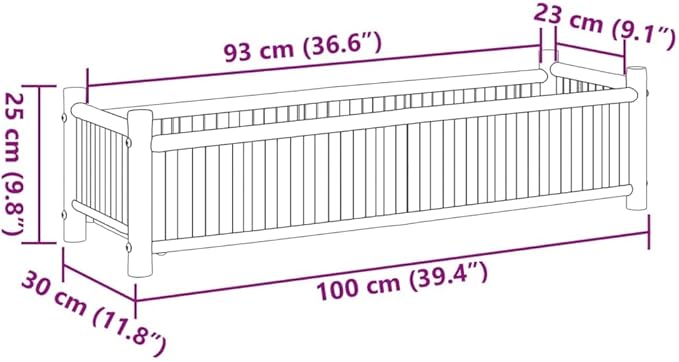 Planter Raised Garden Bed Planter Boxes Outdoor Garden Boxes Suitable for Backyard Restaurants Flowers Patios 39.4x11.8x9.8 Bamboo
