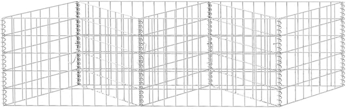 Galvanized Steel Gabion Basket for Garden Gabion Raised Bed Galvanized Rock Stone Walls Mesh Cage 47.2x11.8x19.7-956