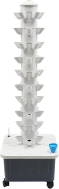YIYIBYUS Vertical Hydroponic System Tower 50-Plant 10-Layer Hydroponics Growing Box Kit with 5.28Gal Large Water Tank for Indoor Outdoor Gardening on Balconies Courtyards Roofs Kitchens Offices