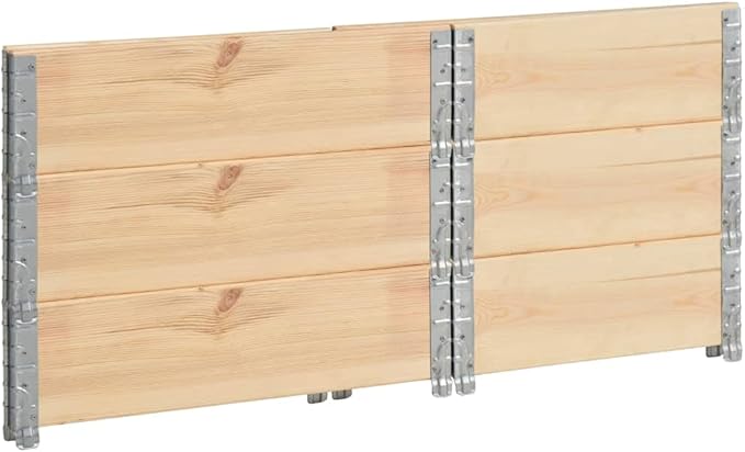 vidaXL Pallet Collars 3 Pcs Foldable Pallet Box Garden Bed Outdoor Wooden Raised Bed Multipurpose Pallet Stacking Frame Solid Wood Pine