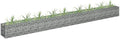 Galvanized Steel Gabion Raised Garden Bed - 141.7x11.8x11.8 - Metal Planter Box for Outdoor Flower Vegetable Plant Gardening Beds