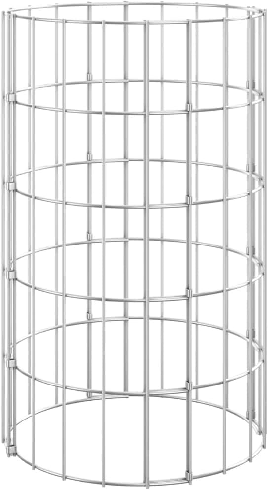 Circular Gabion Raised Beds 3 pcs Galvanized Steel Ø11.8x19.7Circular Gabion Raised Bed Sturdy Rustproof Steel Planter for Garden and Patio Pots Planters &amp Container Accessories