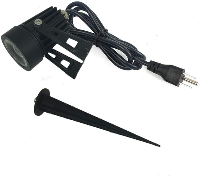 Pack of 2 Outdoor LED Landscape Lights Waterproof Spotlight with Spike Stand and Plug for Driveway Outdoor Lawn Lighting Flood Garden Yard (5W Mini Warm White)