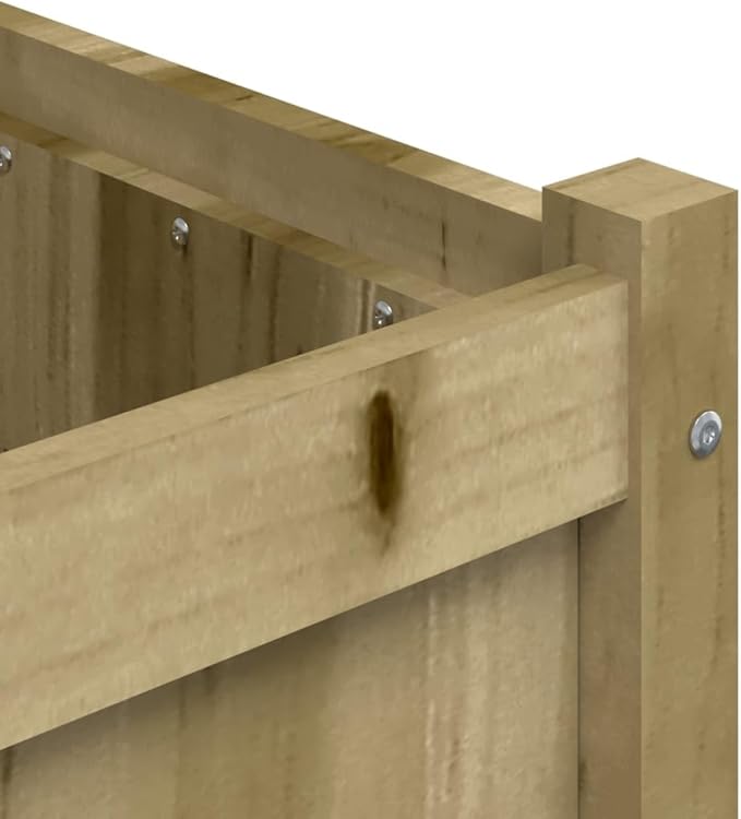 Wooden Garden Planter Box Outdoor Flower Box Wood Flower Boxes for Outdoor Plants Raised Garden Bed Planter Box 35.4x19.7x27.6 Impregnated Wood Pine-104