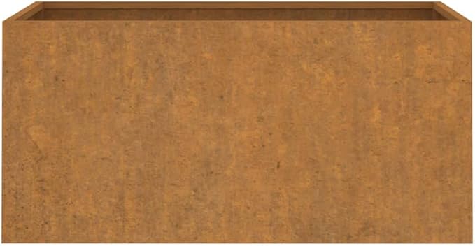 Durable Corten Steel Planter Box Rustic Metal 24.4x24.4x11.4 in Outdoor Garden Raised Bed for Vegetables Herbs Flowers