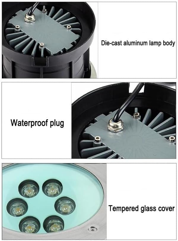 Outdoor Buried Lights - Ground LED Landscape Lamp AC 220V 45° Bevel Deflection Spotlight IP67 Waterproof Spot Lights Garden Courtyard Decorative Floor Light Easy Installation