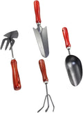 Beaupretty 4pcs Gardening Tool Set Small Garden Shovels for Digging Planting with Extended Narrow Shovel 3-Prong Rake Dual-use Hoe and Rake Soil Scoop Hand Tools for Garden and Planter Use