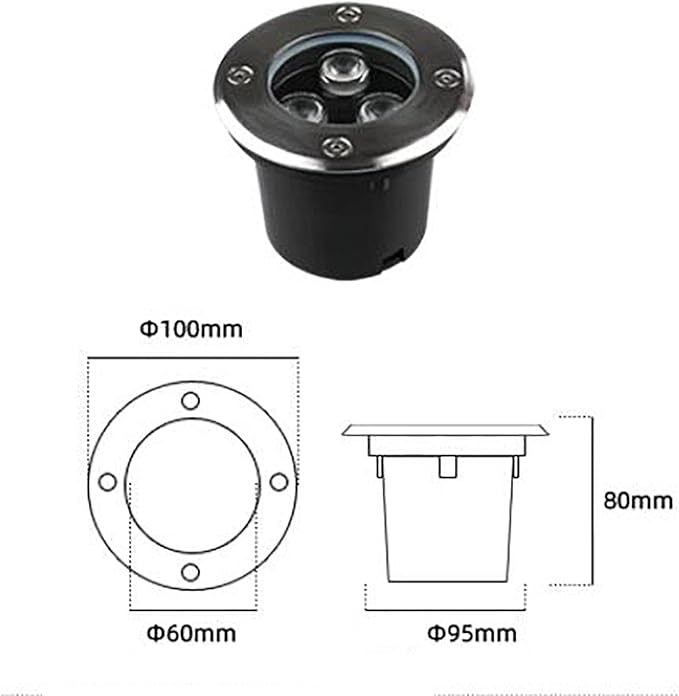 LED Landscape Lights - 18W Outdoor Buried Spotlights IP67 Waterproof Recessed Ground Lamp for Garden and Lawn Easy Installation (Green 3W White)