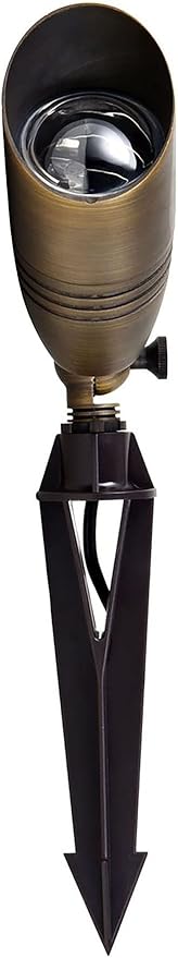 Elitco Lighting Modern Bright Home Decorative Outdoor Cast Brass spot Light 3 wx 8.5 h with Spring and an Adjustable knob
