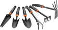 6-Piece Garden Tool Set Black Plastic Handle Iron Wide Shovel and Mini Rake for Home Gardening Balcony and Potted Plants Anti-Skid Design Multi-Functional Hoeing Rake Accessories