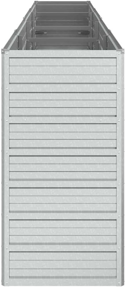 Large Garden Raised Bed Silver Galvanized Steel Planter Box 126x15.7x30.3 inch Outdoor Rectangular Raised Beds for Gardening Vegetables Flowers
