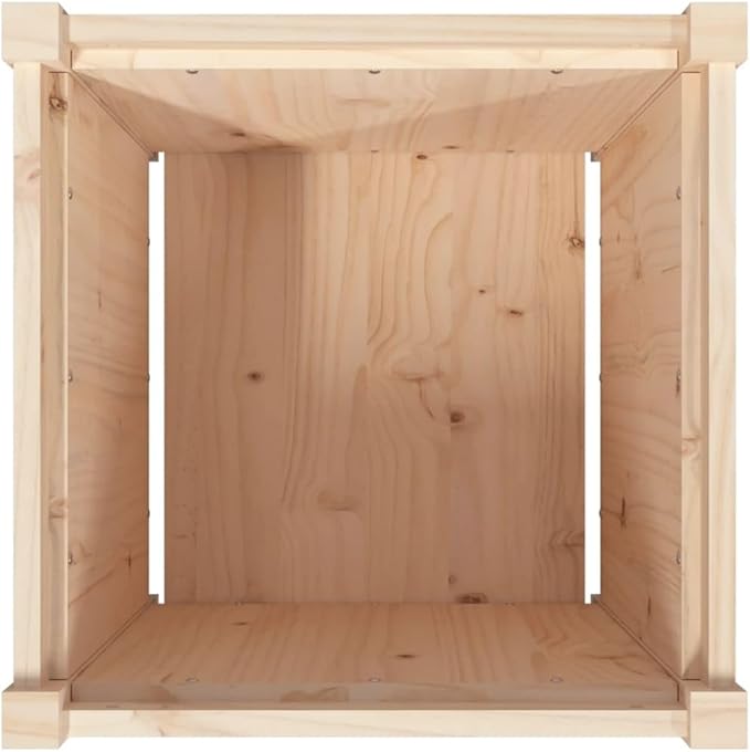 Pine Wood Planter Box for Flower Vegetable Plant Herb Gardening - Outdoor Large Bed for Patio Growing 19.7x19.7x19.7