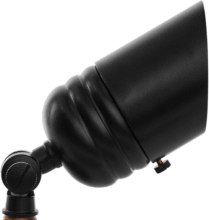 VOLT 12V Brass Fat Boy LED Outdoor Spotlight 4-Pack Expansion Kit (Black) for Low Voltage Landscape Lighting of Yard Lawn Garden Patio Trees &amp House