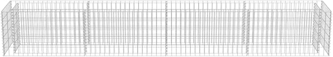 Gabion Planter Raised Bed Outdoor Garden Galvanized Steel Wire Mesh Grid Stone Wall Flower Raised Bed for Vegetables Flowers Plants 141.7 x 19.7x 19.7