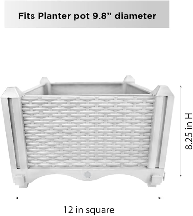 Trenton Gifts Raised Planter Box. White. Great for Plants &amp Flowers