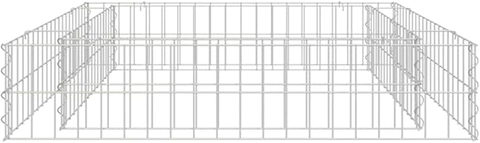 Galvanized Steel Gabion Raised Bed Planter Basket Pot Wall Outdoor Garden Lawn Patio Border Gardening Flower PlantGabion Cages Basket 39.4x39.4x7.9