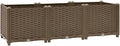 vidaXL Rectangular Raised Bed - Sturdy Outdoor Planter for Garden Patio and Balcony Durable Polypropylene Material Easy to Assemble - Brown 47.2x15.7x15