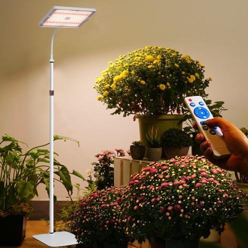 LED Grow Lights for Indoor Plants with Stand for Floor and Tabletop  Full Spectrum plant lights for indoor growing with Timer 4H/8H/12H Plant light with 3 Lighting Mode &amp 10 Dimmable Brightness.