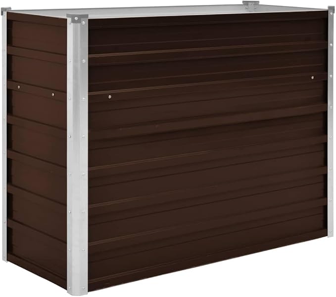 Raised Garden Bed 39.4x15.7x30.3 Brown Galvanized Steel Raised Bed Garden for Outdoor Patio Balcony and Yard - Sturdy Planter for Vegetables Herbs Flowers and More