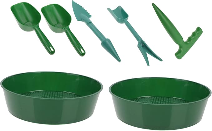 1set Garden Tool Soil Sieves Shovels and Puncher for Efficient Garden Planting and Cultivation Material for Use