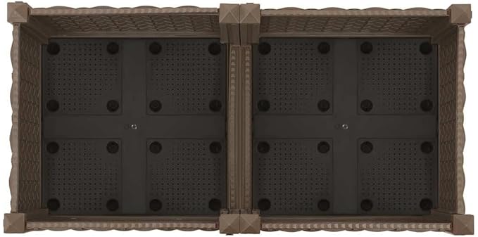 31.5×15.7×9.1 in Brown Raised Garden Bed Polypropylene Planter Box with Drainage Outdoor for Herbs/Veggies/Flowers