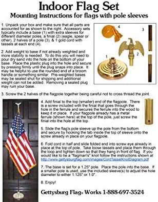 4x6' US Indoor Flag Set on 9' Pole - Complete Indoor Presentation Mounting Flag Set (Stand Pole Eagle and US Flag) for business government school office or other formal flag display.