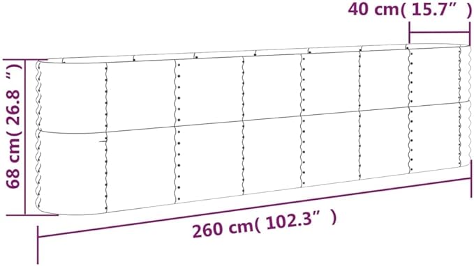 SKM Garden Raised Bed Anthracite Powder-Coated Steel Large DurableAnthracite (Weight 30.71KG)