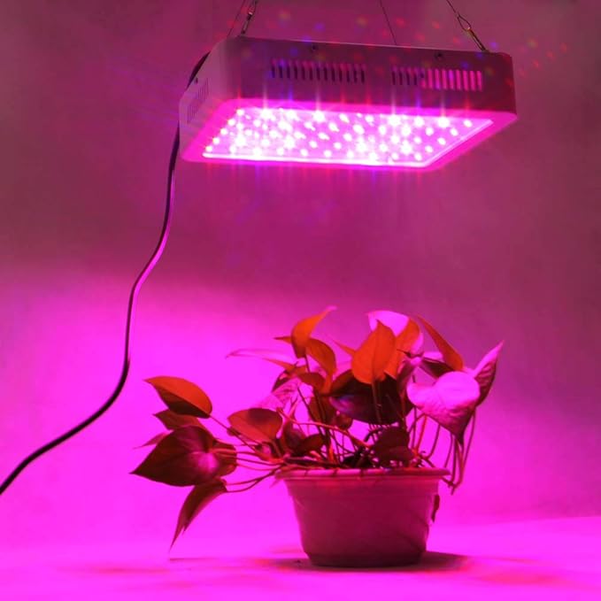 LED Grow Light for Indoor Plants Growing Lamp 600W Dual Chips 380-730nm Plant Lights Bulb Panel Hanging Kit for Seedling Hydroponics Greenhouse Veg and Flower Full Light Spectrum
