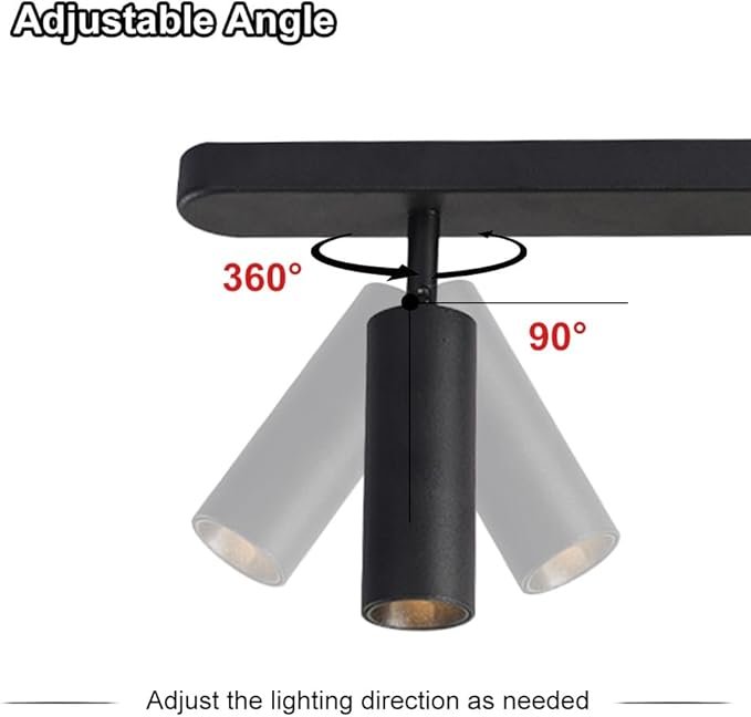 Spotlight Fixture 2-Way Spotlight Bar Adjustable Fixed Track Lighting Kit90°+360°Rotation Directio l Spotlights Accent Lamps