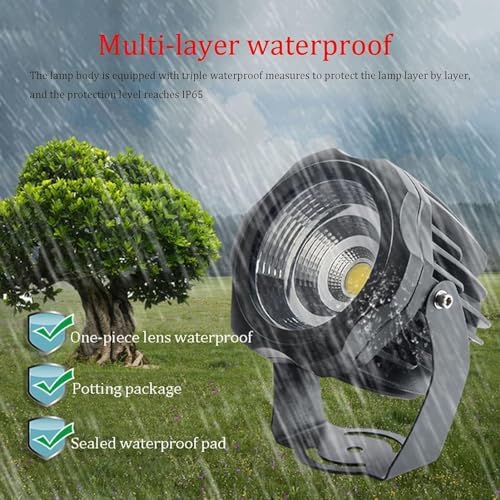 Outdoor Landscape Spotlights Rotation LED Beam Spotlight Ground LED Landscape Lamp IP65 Waterproof Outdoor Buried Lights 220V Adjustable COB Tree Spotlights for Wall