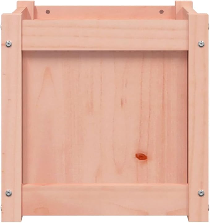 Garden Planter Set of 2 Natural Solid Douglas Fir Wood 15.7x15.7x15.7 inch Square Raised Bed for Outdoor Plants Patio Balcony Herb &amp Flower Gardening