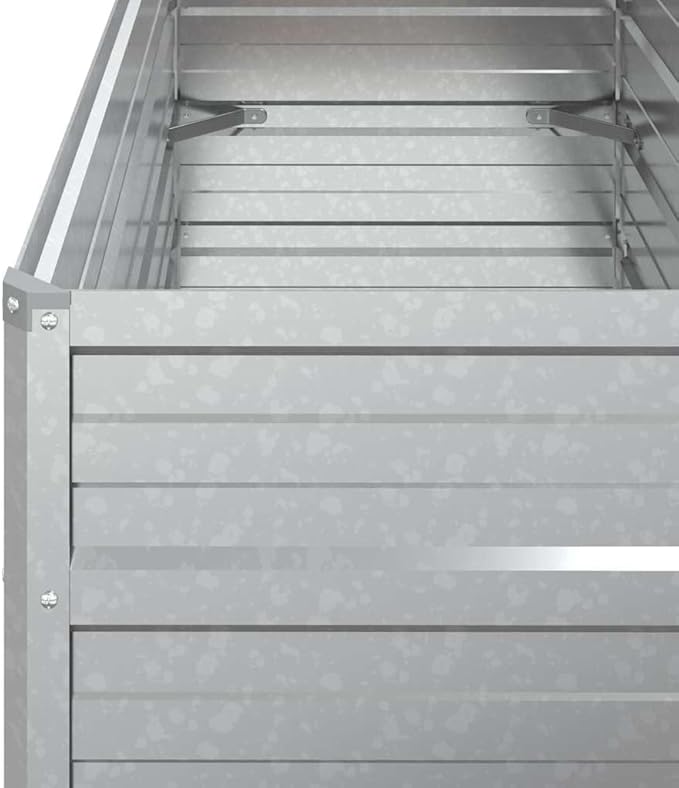Raised Garden Bed 39.4x15.7x17.7 Galvanized Steel Silver Outdoor Planter Raised Flower Bed Vegetable Garden Bed Elevated Planter Box for Patio Yard and Garden